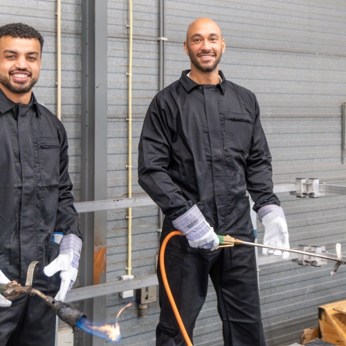 Vakbondsbestuurders in het praktijklokaal